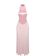 Pink Halter A-Line Maxi