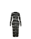 Aida Knit Patchwork Striped Dress