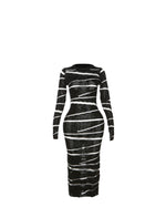 Aida Knit Patchwork Striped Dress
