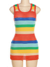 Fiji Multicolor Striped Mini Dress