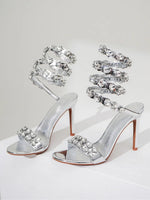 Crystal Embellished Wraparound Heel