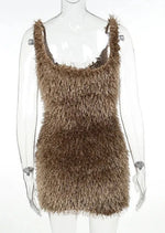 Alessia Faux Fur Mini Dress