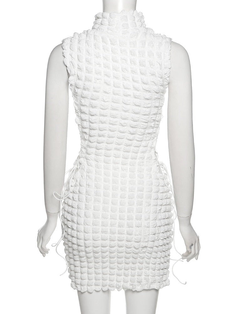 Stacked Mini Dress - White