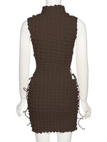 Stacked Mini Dress - Brown